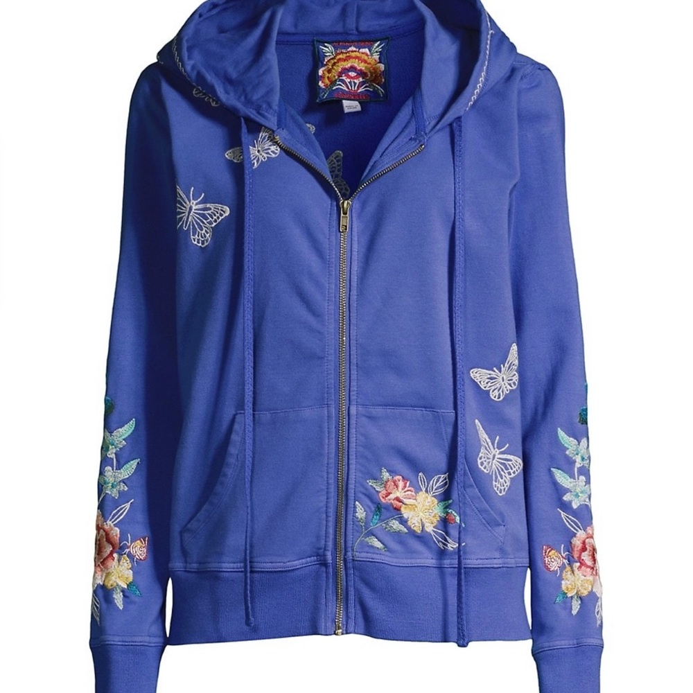 Johnny Was Embroidered Zip Hoodie SiE X-Large